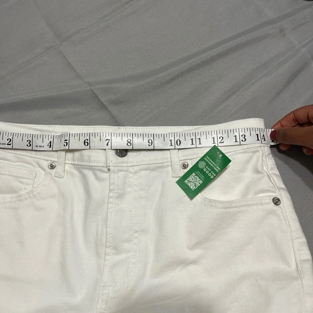 GAP‎ 70s Flare Jeans High Rise White Denim Stretch Size 14 Plus NWT Chic